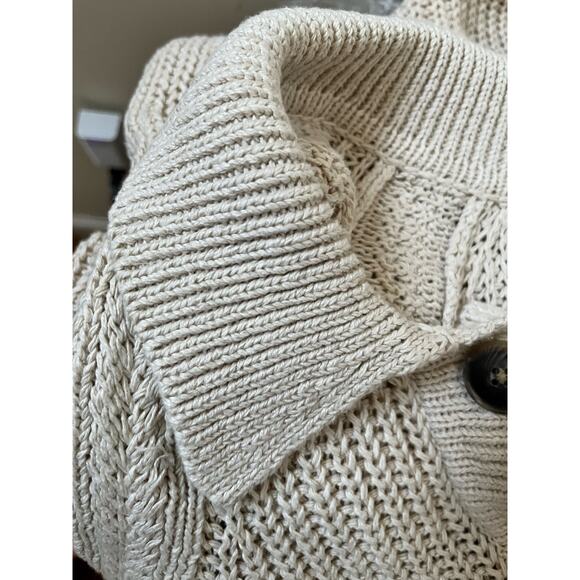 Garnet Hill Ecru Maren Linen & Organic-Cotton Cardigan Size Large Style 500532 - Picture 10 of 15